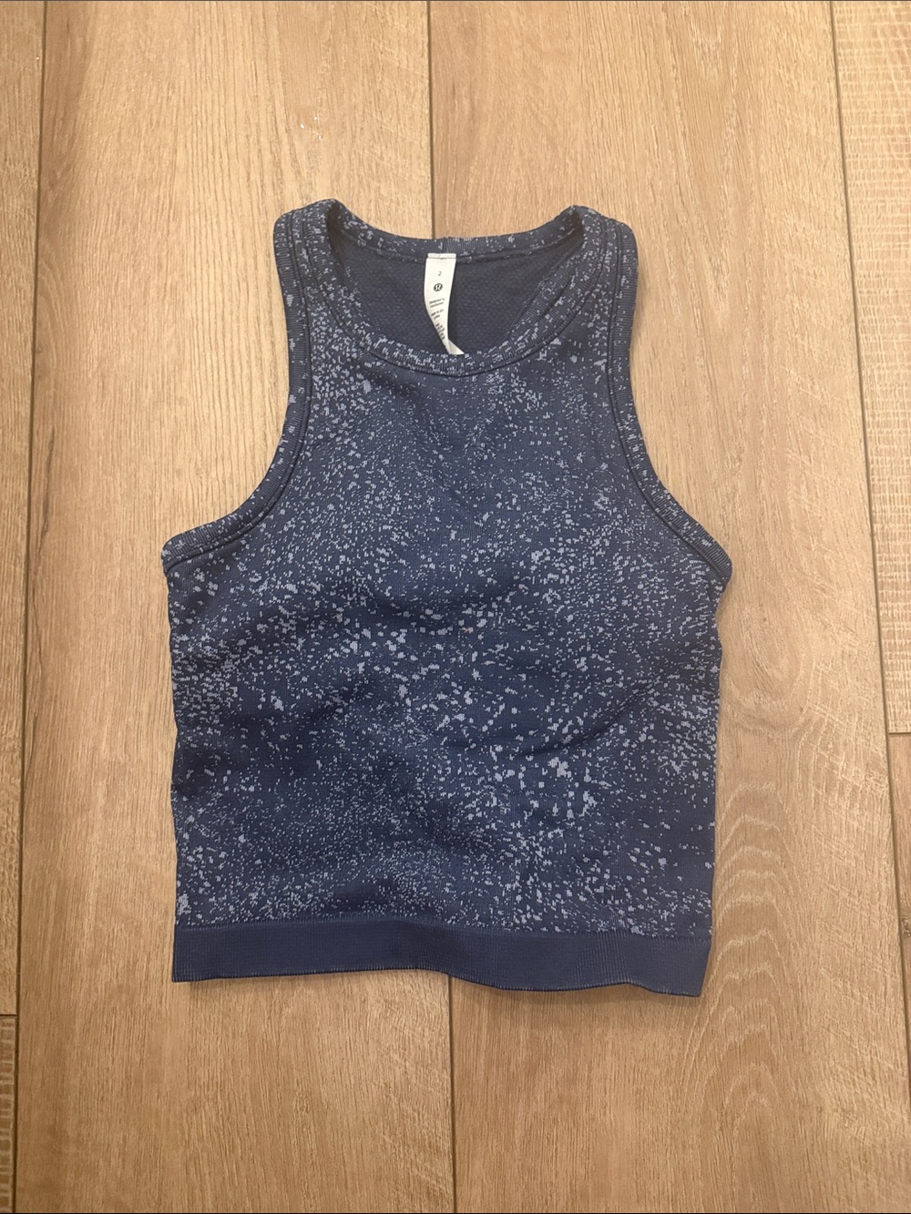 lululemon athletica Navy Speckle Cropped Tank